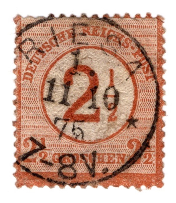 Germany 1874 2½ groschen definitive stamp with overprinted value