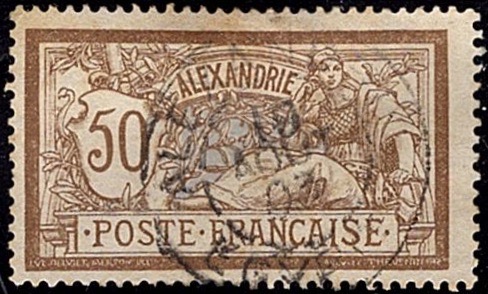 France 1902 50c Stamp 'Merson' design, Alexandrie
