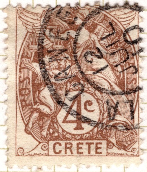 1902 4c Blanc key type design Crete stamp